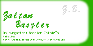 zoltan baszler business card